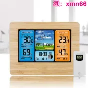 寶承齊百貨 【店長推薦】3373彩屏天氣預報鐘電波鐘氣象站萬年歷電子鬧鐘
