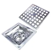(店+)防蟑地板蓋(9x9cm 方形 自動開關 不銹鋼 防蟑螂排水孔蓋 防臭防蟑地板蓋 落水頭 浴室排水孔 方形排水蓋)