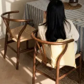 藤編織椅 圈椅 新中式藤編織實木椅 胡桃麻繩餐桌椅 中古扶手靠背書主人茶凳子