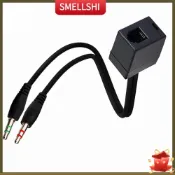 [一月新] RJ9 轉雙 3.5mm 耳機轉接線,用於電話電腦耳機❀