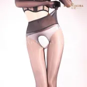 EFP大美人-2025新♡珞櫻極光無縫網紗5D高密閉襠/開襠透明絲滑美腿絲襪褲襪~175ok淺黑膚巧克力灰8404
