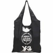Y-3 山本耀司 Adidas 字母水墨效果印花尼龍直式手提 肩背托特包(黑色)