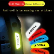 4 件裝 車門反光貼紙 OPEN提示貼紙 3.6英寸汽車安全警告貼花 夜視防撞保護條 卡車/SUV/Van 通用裝飾配件
