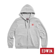 EDWIN 男款 紅日繡花LOGO連帽拉T外套(銀灰色)