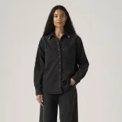【LEVIS】長袖襯衫 黑色襯衫 領片金屬設計 女生上衣 熱賣單品 A7244-0076
