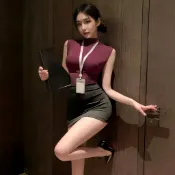 中大尺碼性感貼身秘書制服 可隨意撕情趣內衣式情趣角色扮演服 JHS6205