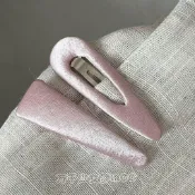 溫柔風豆沙粉緞面髮夾bb夾顯白顯嫩劉海夾少女髮飾碎髮側邊夾子