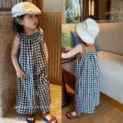 夏裝女童兒童揹帶褲夏季3到5歲寶寶夏天衣服 兒童牛仔連身褲 兒童連體褲 兒童韓系吊帶褲
