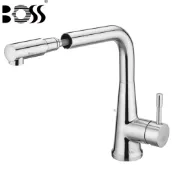 BOSS 無鉛廚房伸縮龍頭 010213-RG 玫瑰金  010213 鉻 平抽拉式 銅噴頭 日本進口陶瓷閥芯 台灣製造