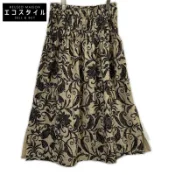 【DOKODEMO】Issey Miyake Fete IF64FG501 米色花卉圖案刺繡設計半身裙 2 碼 [二手]