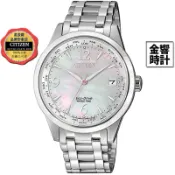CITIZEN 星辰錶 FC8001-87D,公司貨,光動能,時尚女錶,萬年曆,藍寶石,白蝶貝面板,日期顯示,世界時間
