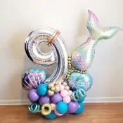 【台灣現貨】美人魚氣球 生日佈置 人魚尾巴 海洋動物鋁箔氣球 女孩生日派對 公主主題 慶生