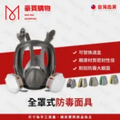 【TW現貨🔥七件組】全罩式防毒面具 防毒面罩 防毒口罩 噴漆口罩 雙口型防毒面具 噴漆 打磨 拋光 防塵 防灰 非3M