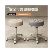 (店+)美容院椅 旋轉/升降 靠背大工椅 滑輪 家用 圓椅子 理發店 美甲椅子