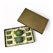 【台灣製造】深松綠西施壺八入茶具組 鶯歌陶藝 茶具 茶壺 朱泥 紫砂 茶海 公道杯 泡茶壺 茶杯 泡茶杯