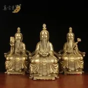 免運~真古意 黃銅太上老君神像擺 三清祖師祖師爺裝飾品佛 擺