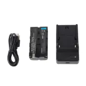 索尼 NP-F550/ NP-F570 相機電池和充電器套件 1PC 7.2V 2600mAh 大型可充電,帶 USB 