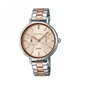 【CASIO 卡西歐】SHEEN 施華洛世奇晶鑽系列/34mm/混搭玫瑰金(SHE-3054SPG-4A)