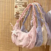 Niche小衆設計少女抽繩餃子包百搭學生通勤單肩揹包逛街旅行輕便斜挎包