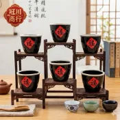 【冠川】台灣現貨 福字小水缸 糖果罐 調味罐 醬油罐 福字缸 小醬缸 十二菜碗 宴王器具 點心讚器具 中式調味罐