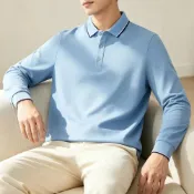 (店+)Polo衫男女生涼感衣老錢風輕奢運動長袖防曬加大尺碼白色透氣吸濕排汗v領登山休閒polo衫顯瘦厚磅寬版爸爸裝舒適男裝上衣重磅t恤