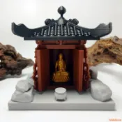 【風水擺飾】土地廟擺件 書房假山 水陸缸 魚缸造景 微景觀 庭院盆景 中式古建築 魚缸鎮寶 風水魚缸擺件 流水擺件 大魚