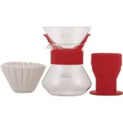 【Kalita】戶外露營手沖 玻璃壺套組 Wave Style UP#185系列#35247(紅色)