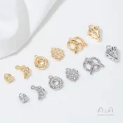Ala---保色14K包金牛角麵包愛心包起司甜甜圈蛋糕吊墜ins風手工飾品掛件