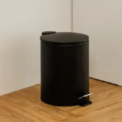 (店+)【H&R 安室家】簡約風磨砂腳踏式垃圾桶5L-黑PBL95A