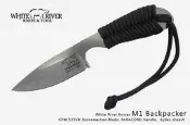★樂岳坊☆WHITE RIVER M1 Backpacker黑傘繩柄直刀(S35VN鋼)/附Kydex鞘
