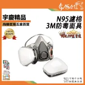宇慶ASAHI 附發票｜N95濾棉｜3M防毒面具｜6200/7502 半面罩濾塵 阻隔病毒 非拋棄式口罩 平面口罩