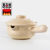 日本製萬古燒復古風單柄側把土鍋一人食迷你陶土飯粥鍋湯鍋小砂鍋