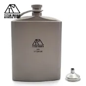 TITAN MANIA 酒壺 U型 200毫升 鈦製 附漏斗 超輕量 耐用 便攜式 威士忌 瓶 隨身酒壺 水瓶 單人露營