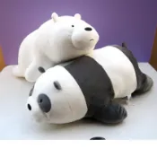 熊熊遇見你娃娃~We Bare Bears 熊熊遇見你~熊熊三劍客~阿極 胖達 大大 三裸熊~超大趴姿熊熊遇見你玩偶