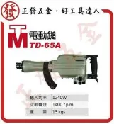 TM 台製 英得麗 H-65 電動鎚 ~正發五金批發．好工具達人~