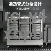 【訂金】定制餐盤回收車不銹鋼餐具運輸車食堂托盤車快餐盤收集車置物推車-阿昆的優選百貨