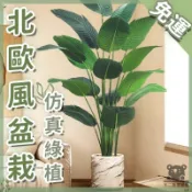 【仿真綠植 宅配免運】天堂鳥落地盆栽 客廳擺件 室內裝飾綠化植物 送花籃 北歐風 免打理旅人蕉 落地人造植物盆栽TQH
