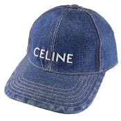 【CELINE】簡約品牌電繡LOGO丹寧個性遮陽帽棒球帽(深藍)