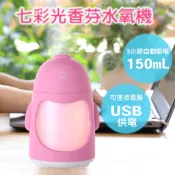 沛莉緹Panatec 迷你企鵝七彩光香氛水氧機噴霧機加濕機冷氣房-粉色 K-241P