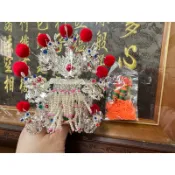 【靜福緣】精品合金製『小頭圍尺寸 銀色天公帽』3寸~5寸圍神尊戴聖帝帽元始天尊玉皇大帝關聖帝君神明帽佛冠佛帽