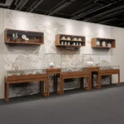 不二選 珠寶櫃 展示櫃 展示架 陳列櫃 免運 速發 開立發票 實木復古中式珠寶玉器飾品展示櫃博物館文玩古董展櫃玻璃首飾展臺