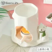 【特價】樹洞小熊燭台 可配蠟燭托 創意陶瓷香薰爐 薰香燭台 蠟燭台 精油燈 浪漫小物 可愛動物造型