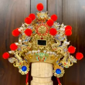 氣氛絕佳【安金紙帽】_上帝帽/水鑽帽/九龍神帽/神帽/銀水鑽帽/柳絲帽/絨球帽/傳統神帽/紙帽/水鑽紙帽/玄天上帝