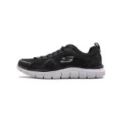 (店+)【SKECHERS】52631-BKRD Skechers斯凱奇 TRACK 織物合成革 舒適百搭運動 減震耐磨透氣 低幫 生活休閒鞋 男款 黑