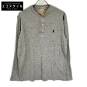 【DOKODEMO】Polo Ralph Lauren 灰色亨利領長袖上衣，L 碼 [二手]