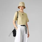 【The North Face】北面UE女款米色純棉短袖T恤｜8BUH3X4(黑標系列)