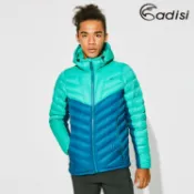 ADISI 男超輕量撥水羽絨連帽外套 湖綠/海藍 (S-2XL) AJ1921010 / 羽絨外套 保暖外套