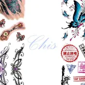CHISSTORE 台灣現貨 微刺青貼紙 韓國 彩妝 蝴蝶 傷口 手環 抓傷 彩蝶 仿真 假刺青貼紙 兒童 防水紋身貼紙