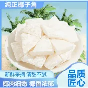 新貨 椰子角500g 椰子塊 海南特產 椰子角 椰子肉塊 椰子片少糖椰角椰香