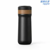 漣漪生活 【免濾渣設計】戶外咖啡壺 法壓壺 沖茶器 保溫壺 不鏽鋼隨行壺 便攜咖啡器具 露營登山必備 自動隔離渣粉 一壺兩用 保溫長效